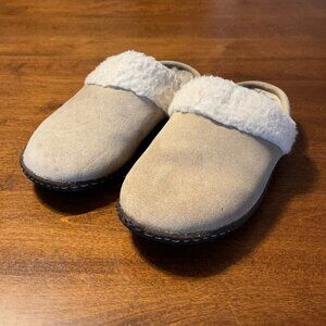 Sorel slippers women 6 taupe cream fleece